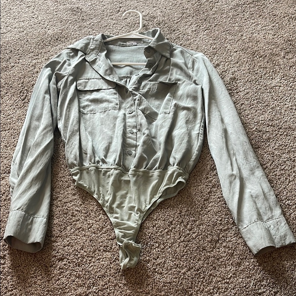 Grayish/greenish Long Sleeve Bodysuit
